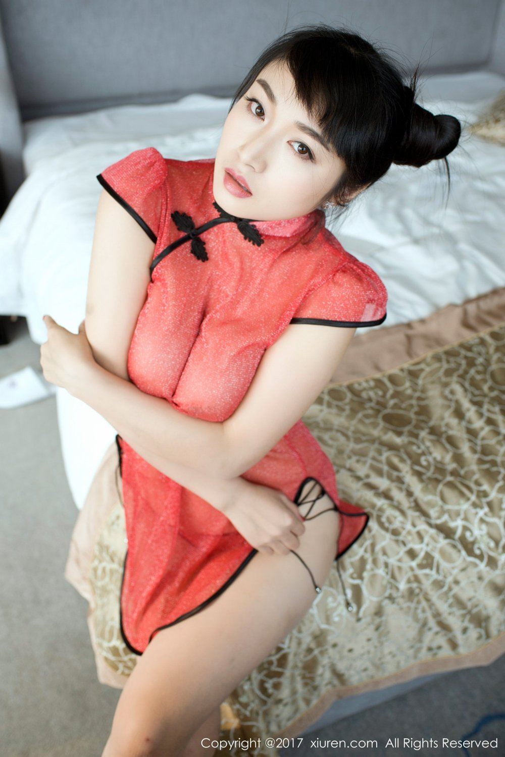 《秀人网 言沫(Yan Mo) 旗袍写真》第26张，模特言沫(Yan Mo)，秀人网，旗袍主题，全套27张