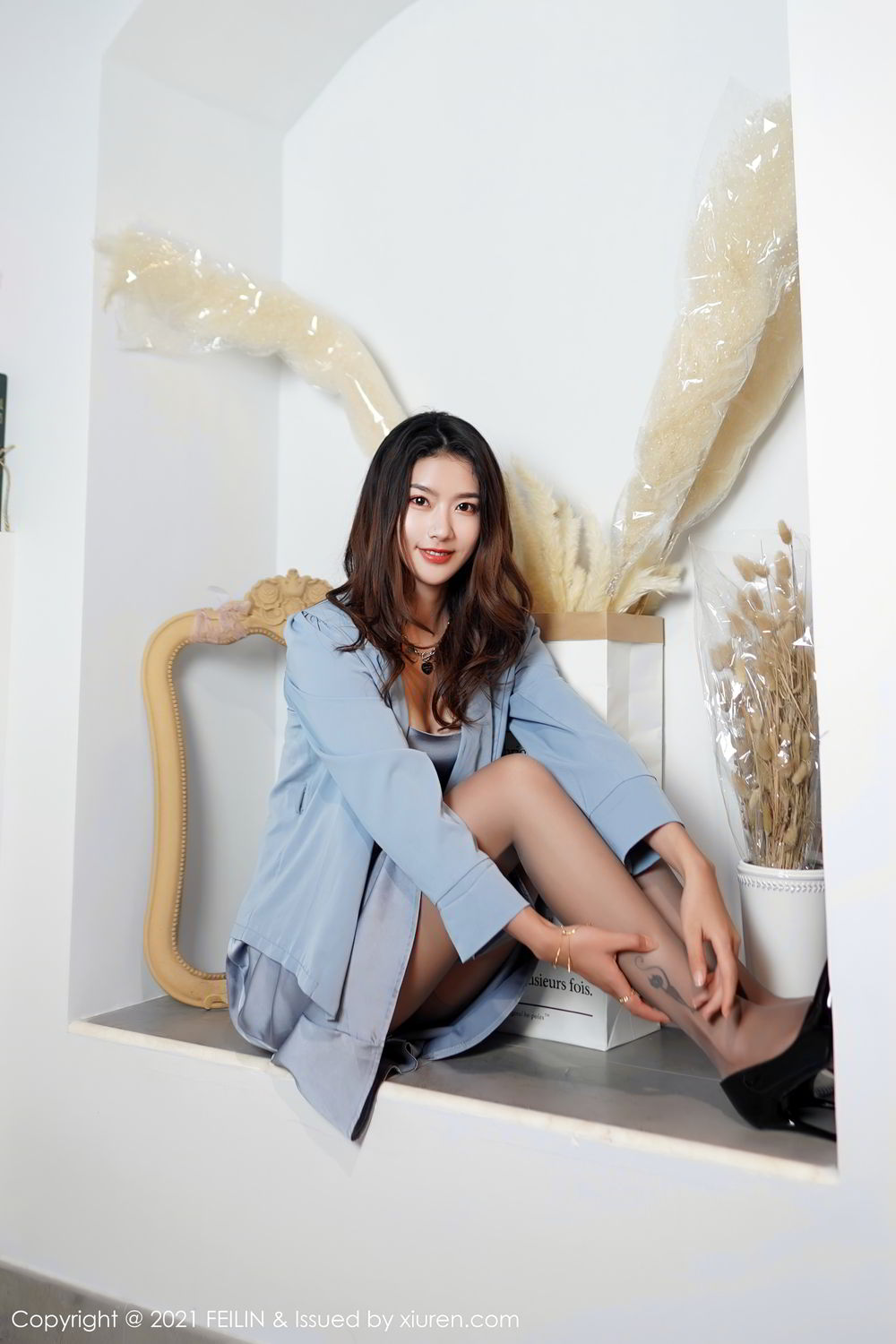 《FEILIN 沐青(muqing) 制服写真 VOL.386》第43张,模特沐青(muqing),feilin,制服主题,全套56张