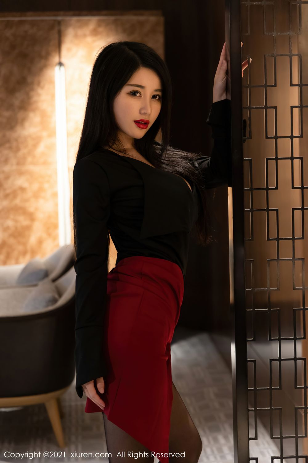 《秀人网 美七Mia(Mei Qi) 黑丝写真 No.4143》第12张，模特美七Mia(Mei Qi)，秀人网，黑丝主题，全套63张