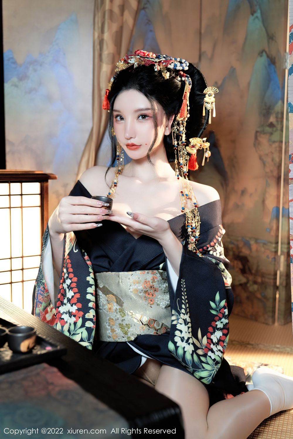 《秀人网 周于希dummy(Dummy Zhou) 和服写真 No.5537》第14张,模特周于希dummy(Dummy Zhou),秀人网,和服主题,全套67张